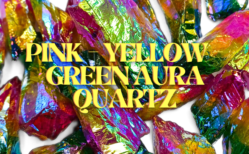 Pink-Yellow-Green Aura Quartz