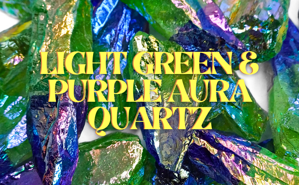 Light Green & Purple Aura Quartz