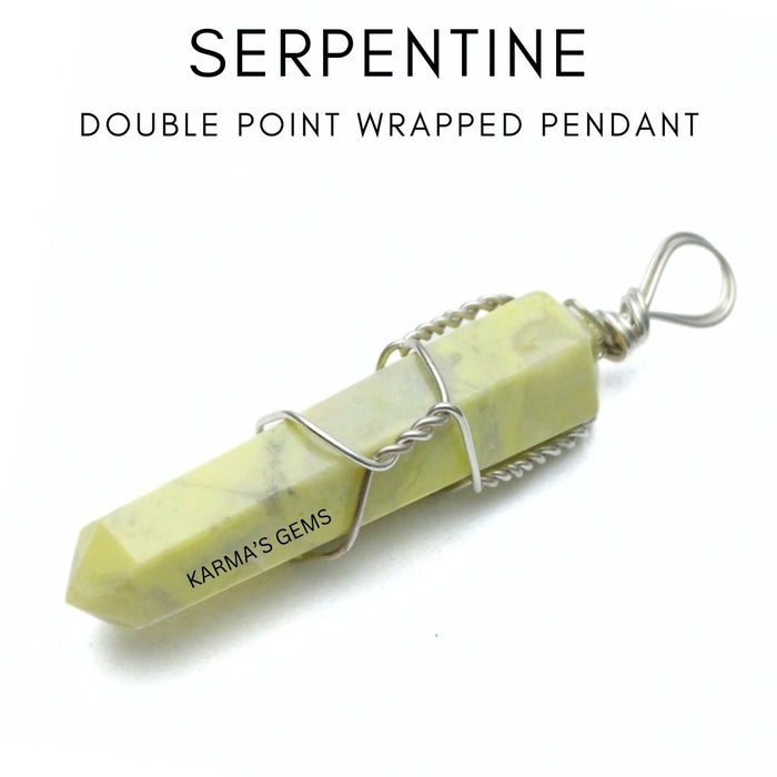 DOUBLE POINT SERPENTINE WRAPPED PENDANT