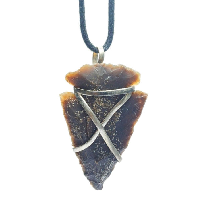 1" TO 1.5" FANCY JASPER SPEARHEAD ARROWHEAD PENDANT