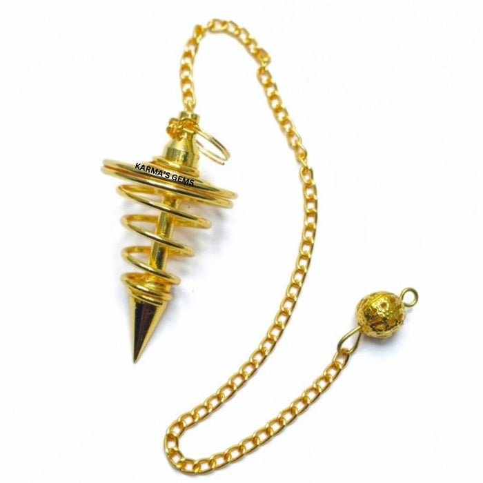 GOLD SPIRAL POINT DOWSING PENDULUM