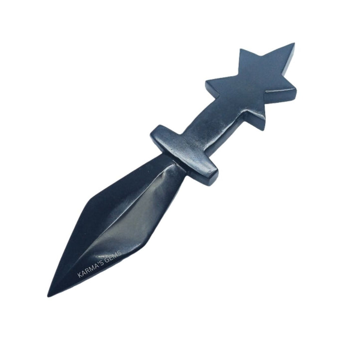 BLACK OBSIDIAN CRYSTAL KNIFE