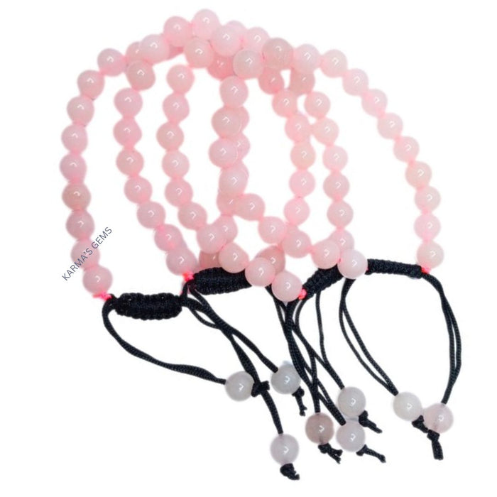 Bracelet en fil de quartz rose avec perles de 8 mm