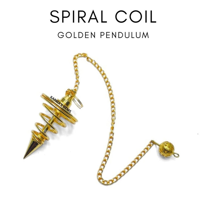 GOLDENES SPIRALPENDEL MIT WÜNSCHELPENDEL