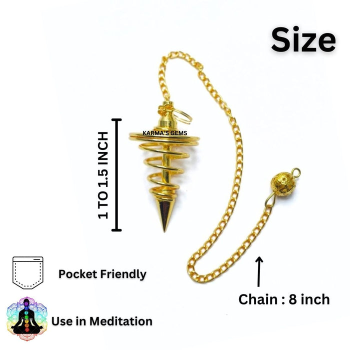 GOLD SPIRAL POINT DOWSING PENDULUM
