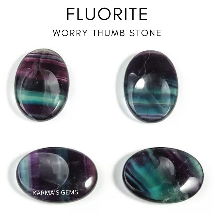 FLUORITE WORRY THUMB STONE