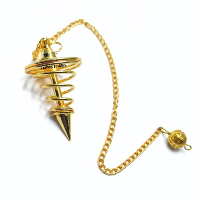 GOLD SPIRAL POINT DOWSING PENDULUM