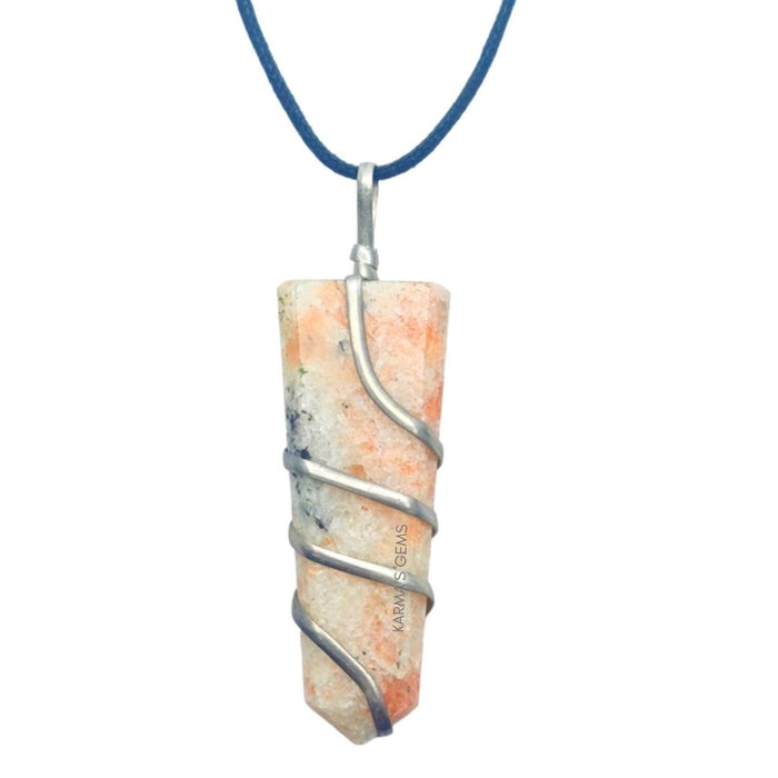 FLAT WRAPPED SUNSTONE PENDANT