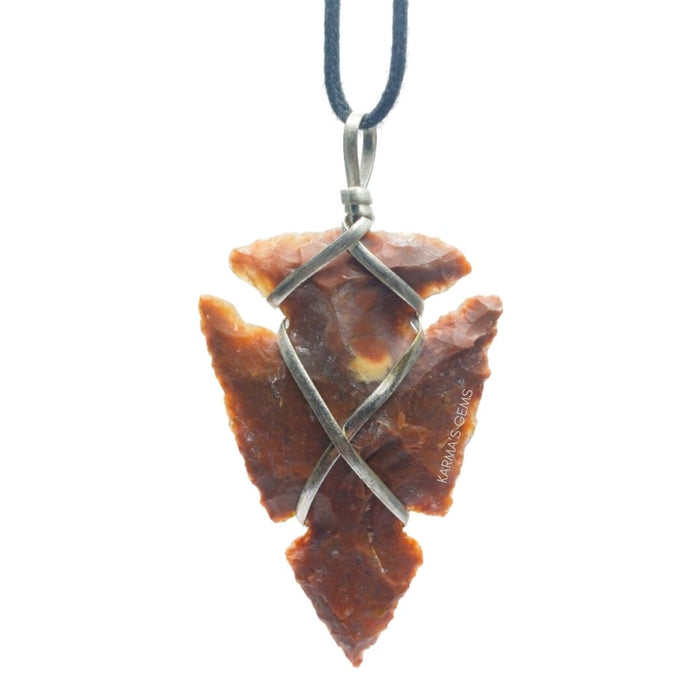 1" TO 1.5" FANCY JASPER SPEARHEAD ARROWHEAD PENDANT
