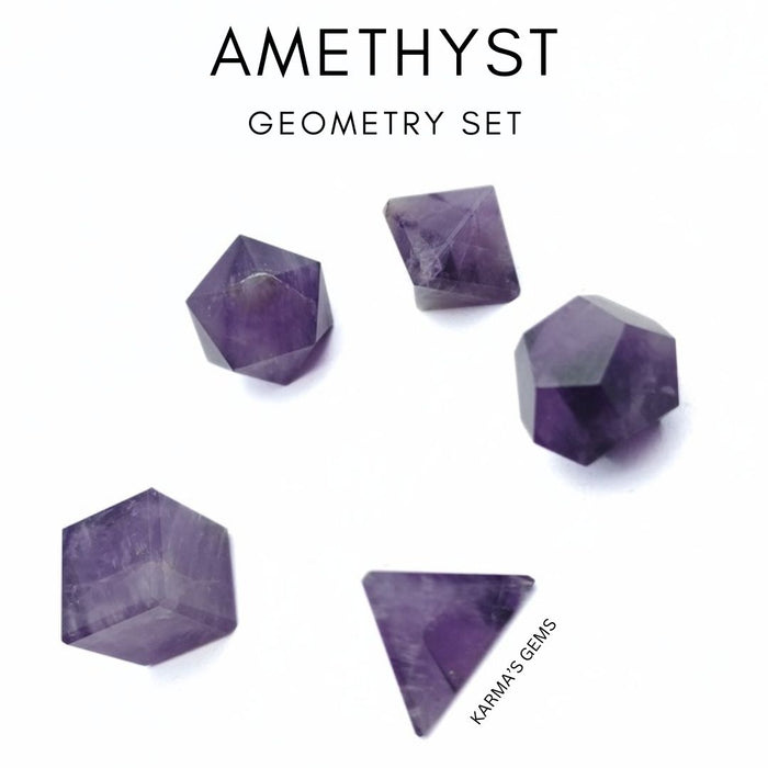 5-teiliges Amethyst-Geometrie-Set