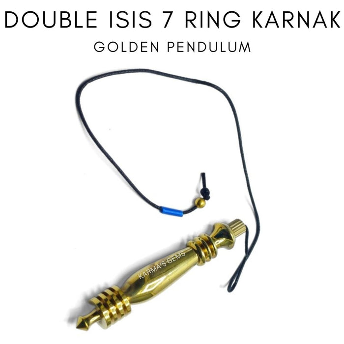 GOLDENES DOPPELISIS-KARNAK-PENDEL MIT 7 RINGEN