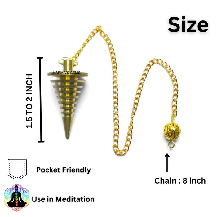 GOLD CONE VERTIVAL HARD COIL DOWSING PENDULUM