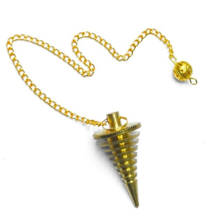 GOLD CONE VERTIVAL HARD COIL DOWSING PENDULUM