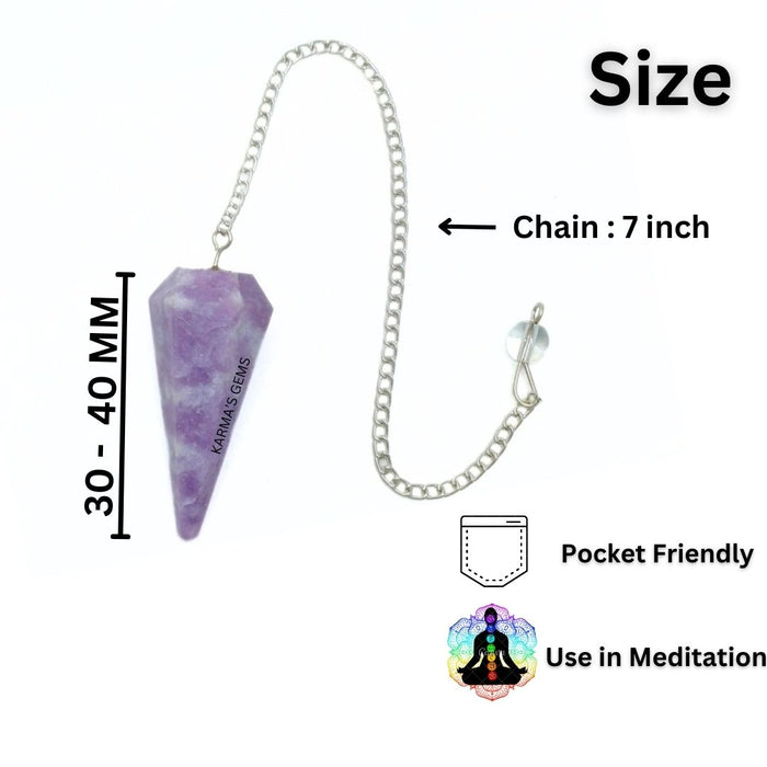 PENDULE DE RASTÉSIE EN PIERRE DE LÉPIDOLITE