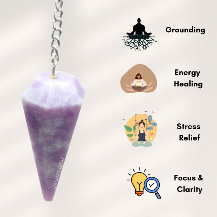 PENDULE DE RASTÉSIE EN PIERRE DE LÉPIDOLITE