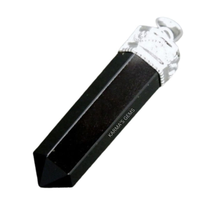 SCHWARZER OBSIDIAN-SPITZENBLEISTIFT-ANHÄNGER