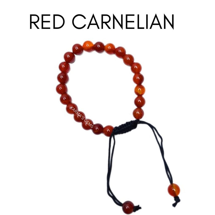 Armband mit roten Karneolperlen, 8 mm