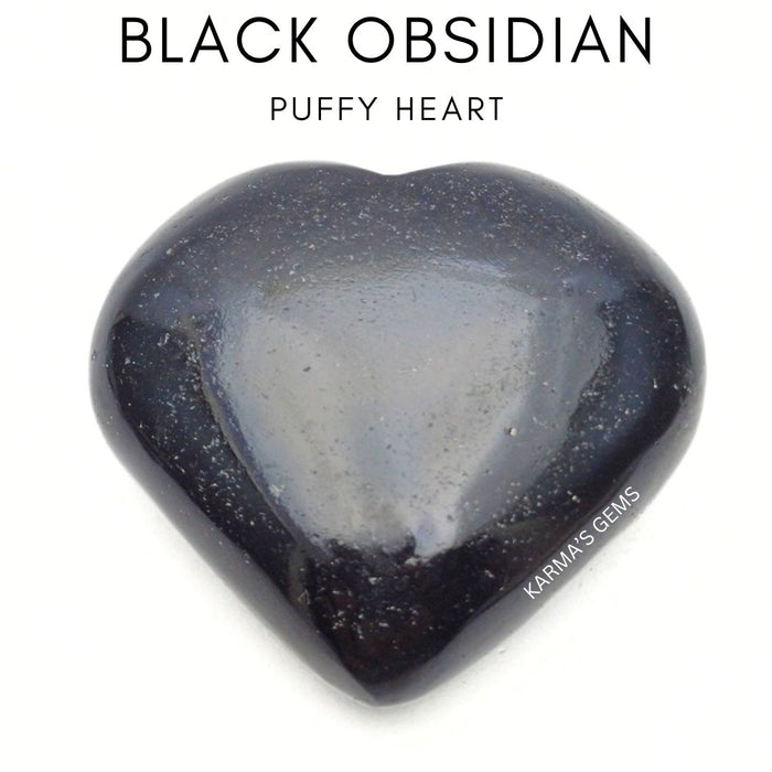 2" SCHWARZES OBSIDIAN-PUFFY-HERZ