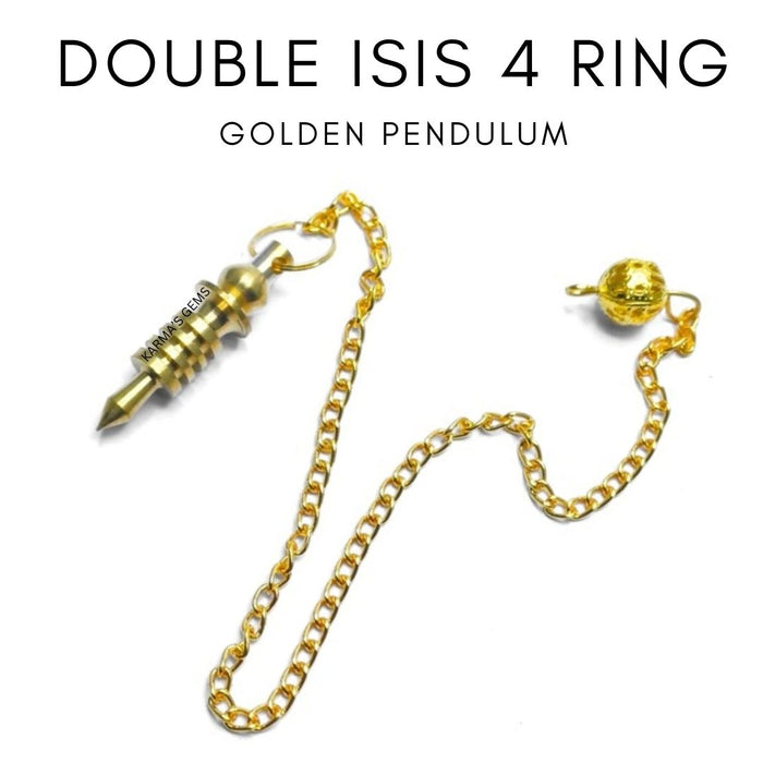 GOLDENER DOPPELTER ISIS-RING MIT 4 PLATTEN-WÜNSCHENPENDEL