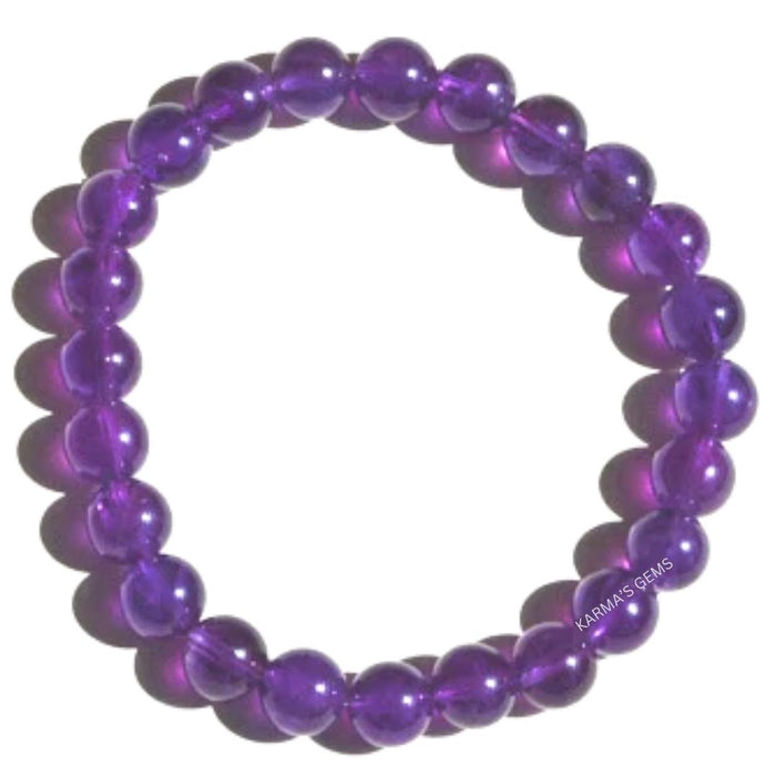 8 MM BEADS AMETHYST BRACELET