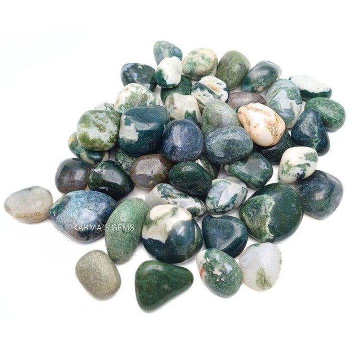 15 TO 25 MM MOSS AGATE POLISH TUMBLED STONE