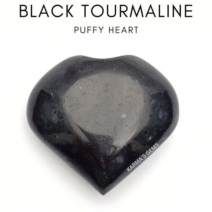2" SCHWARZES TURMALIN-PUFFY-HERZ
