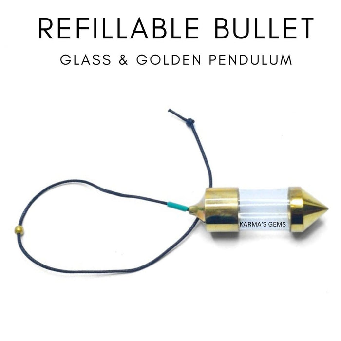 GOLD NACHFÜLLBARES PENDEL AUS GLAS, STAHL UND KUPFER