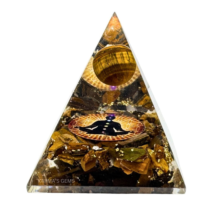 TIGER EYE NUBIAN ORGONITE PYRAMID