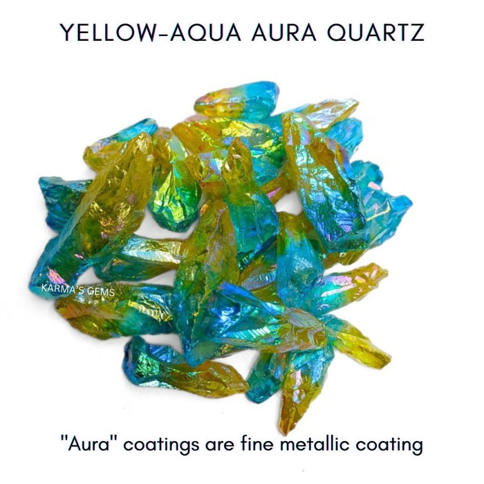 YELLOW - AQUA AURA QUARTZ RAW STONE