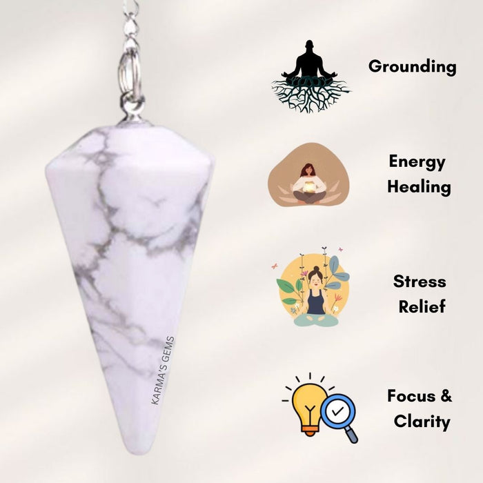 HOWLITE STONE DOWSING PENDULUM