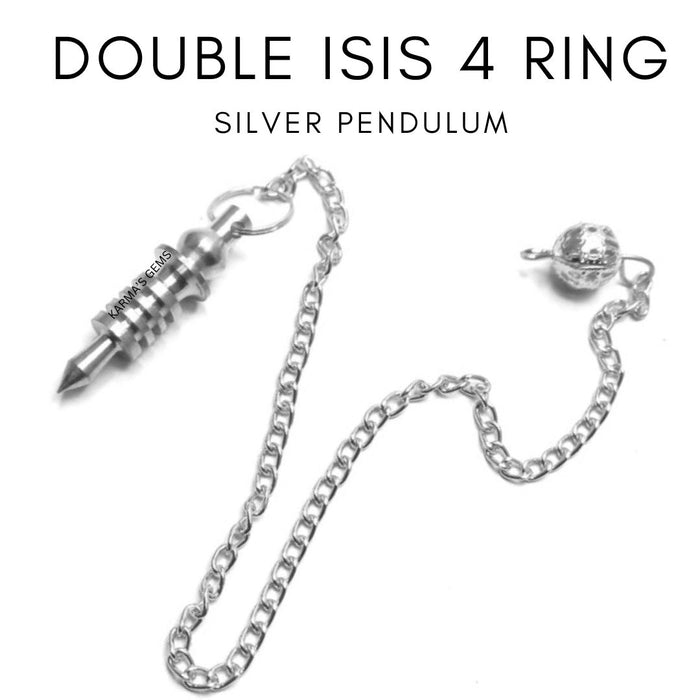 SILVER DOUBLE ISIS 4 RING WITH PLATE PENDULUM