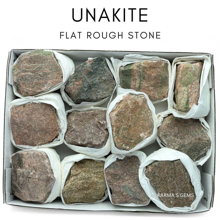 12 Stück flach verpackte Unakit-Rohsteine