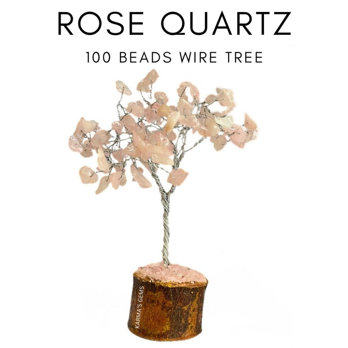 100 Perlen Rosenquarz Stein Draht Baum