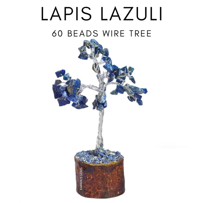 60 PERLES DE PIERRE DE LAPIS-LAZULI FIL ARBRE