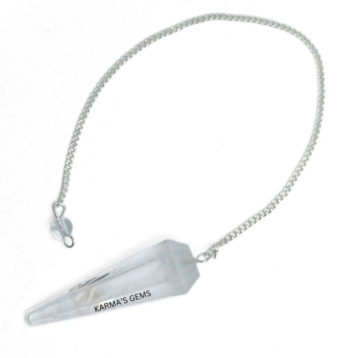 PENDULE DE RASTÉSIE EN PIERRE DE QUARTZ CLAIR