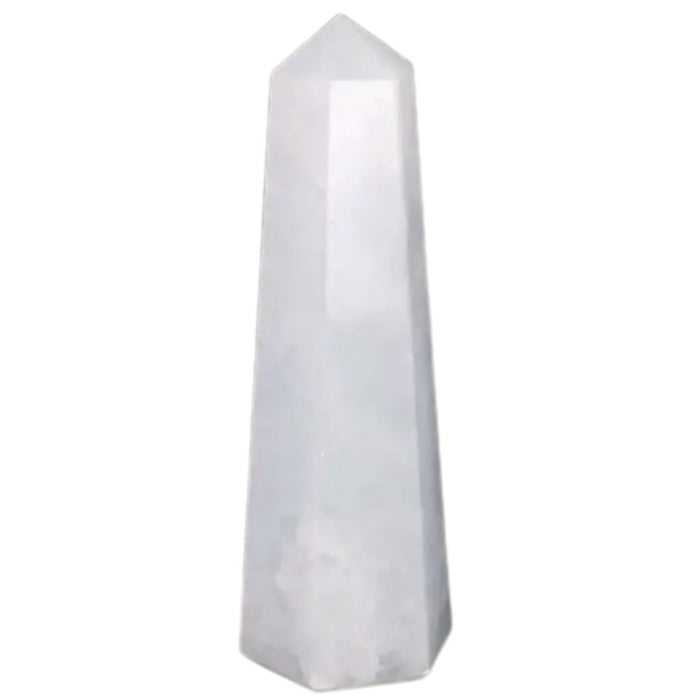 8 CORNER WHITE QUARTZ OBELISK