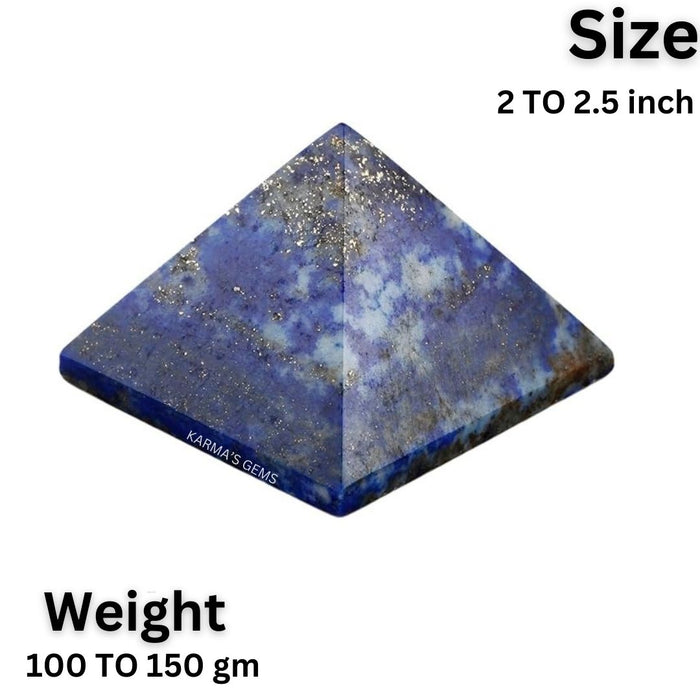 PYRAMIDE DE CRISTAL EN PIERRE DE LAPIS-LAZULI