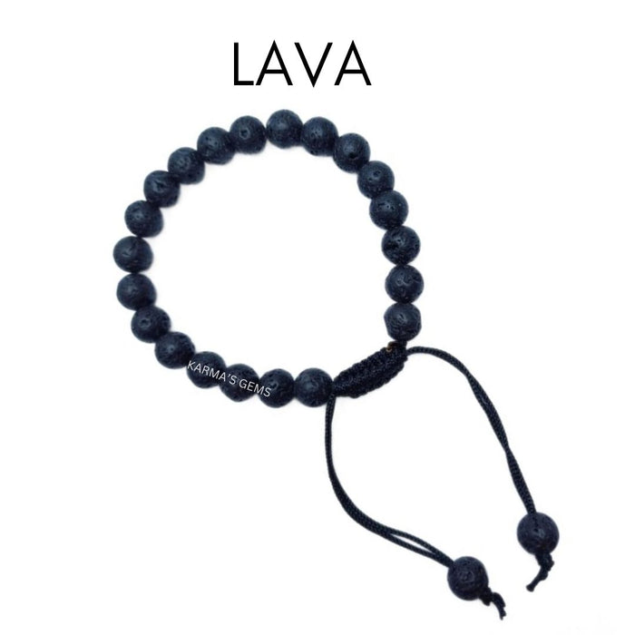 8 MM PERLEN LAVA STRING ARMBAND