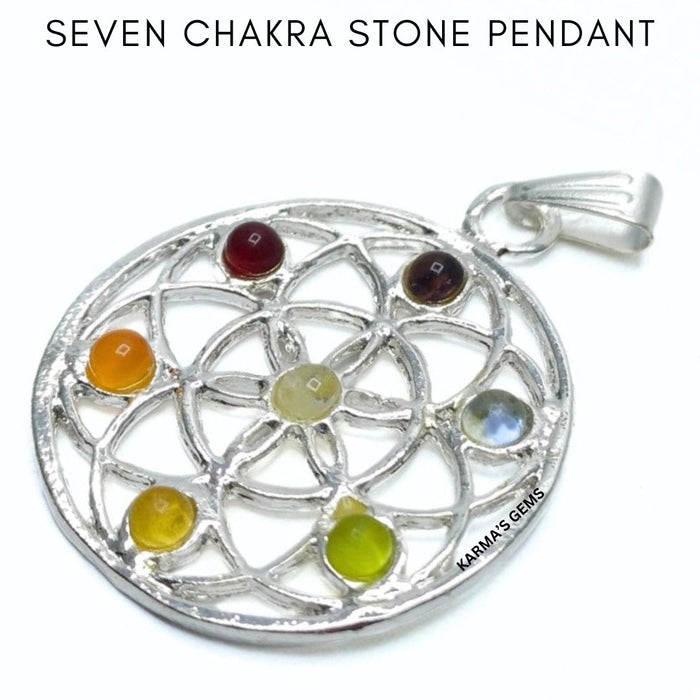 SEVEN CHAKRA STONE PENDANT