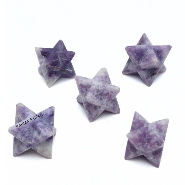 5-teiliges Markaba-Lepidolit-Sternenset