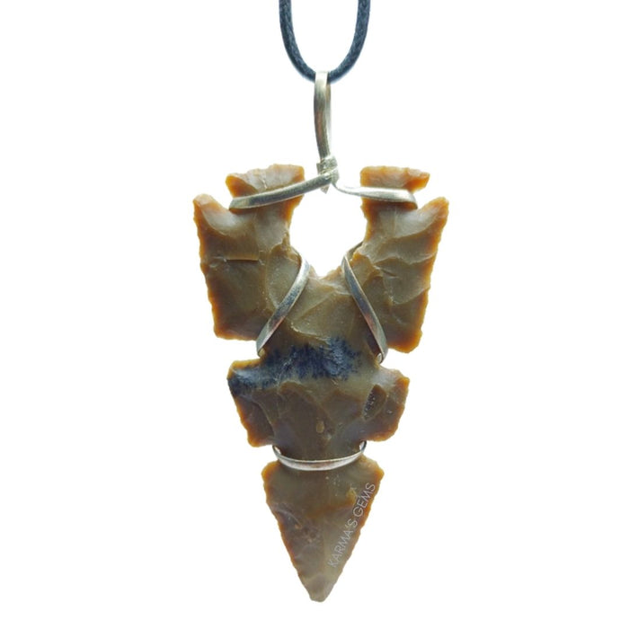 1" TO 1.5" FANCY JASPER SPEARHEAD ARROWHEAD PENDANT
