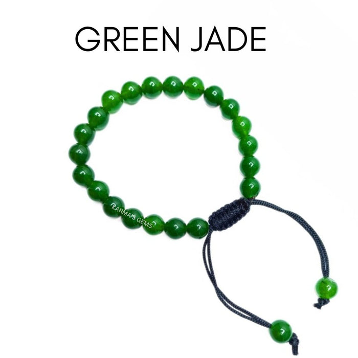 8 MM PERLEN GRÜNE JADE STRING ARMBAND