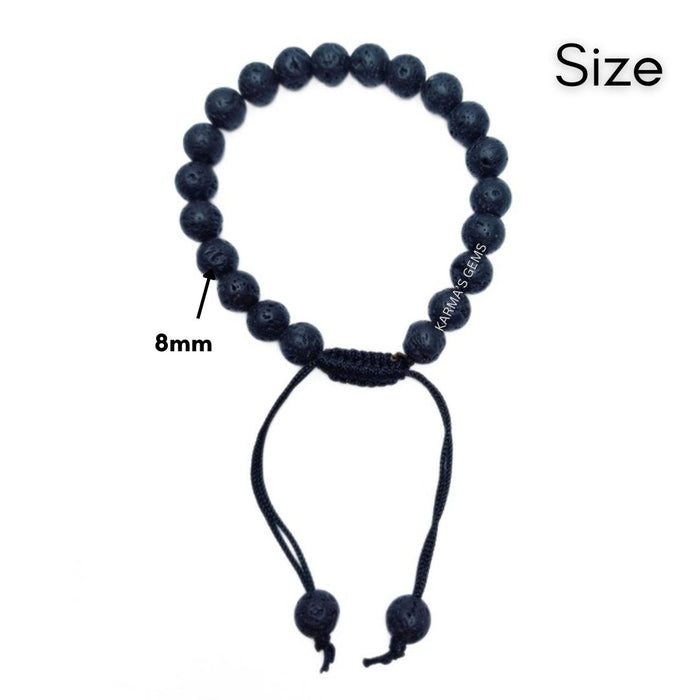 8 MM PERLEN LAVA STRING ARMBAND