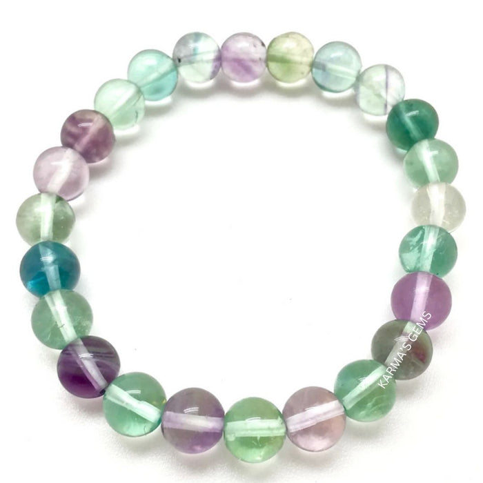 Armband mit 8 mm Perlen und mehreren Fluoriten