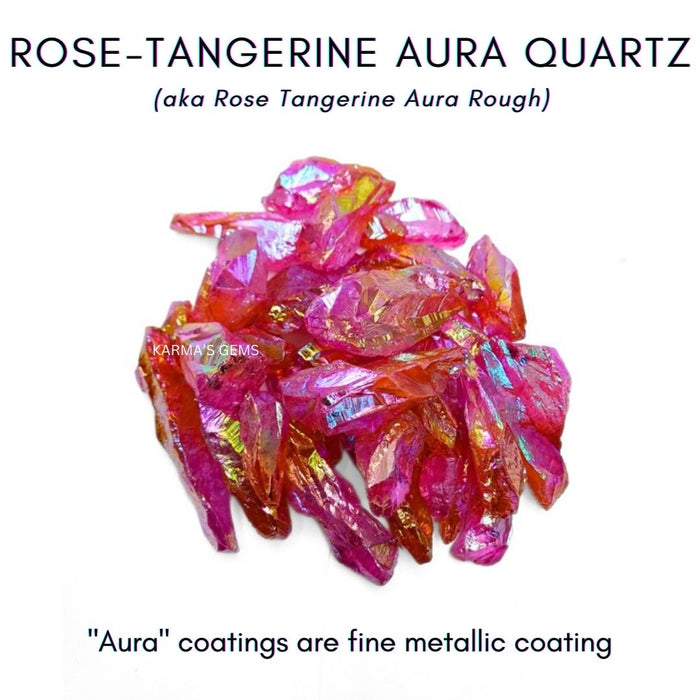 ROSE TANGERINE AURA QUARTZ RAW STONE