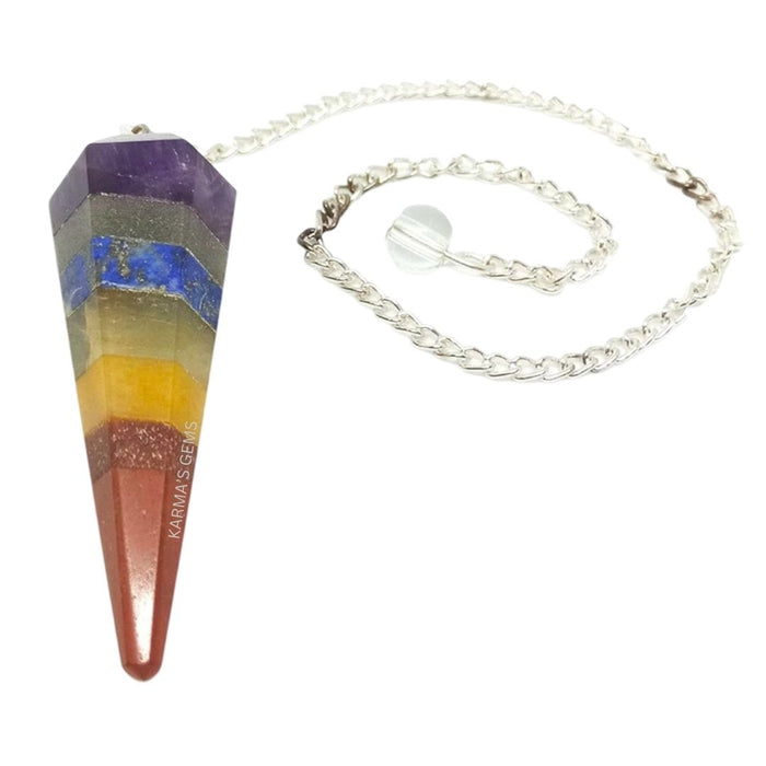 PENDULE DE RASTÉSIE EN PIERRE À SEPT CHAKRAS