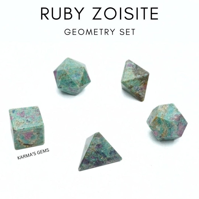 5-teiliges Rubin-Zoisit-Geometrie-Set