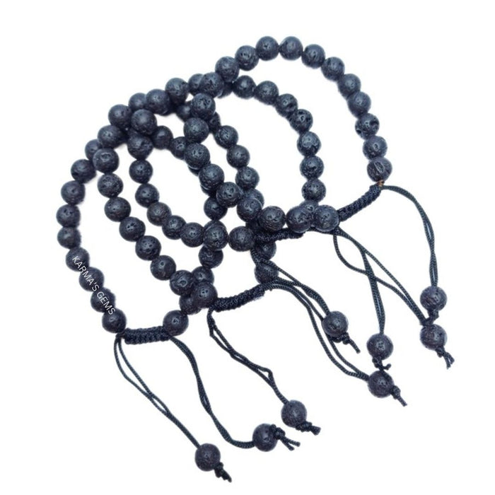 8 MM PERLEN LAVA STRING ARMBAND