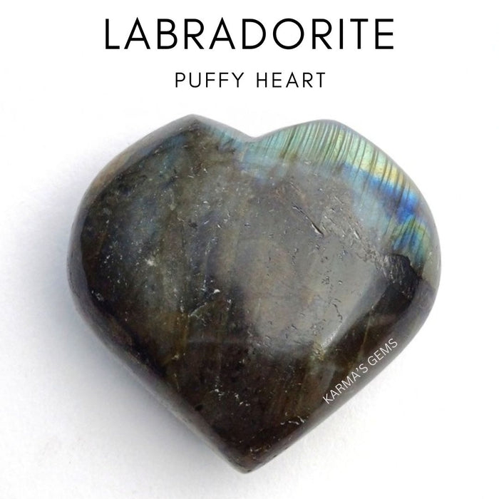 2" LABRADORIT PUFFY HEART