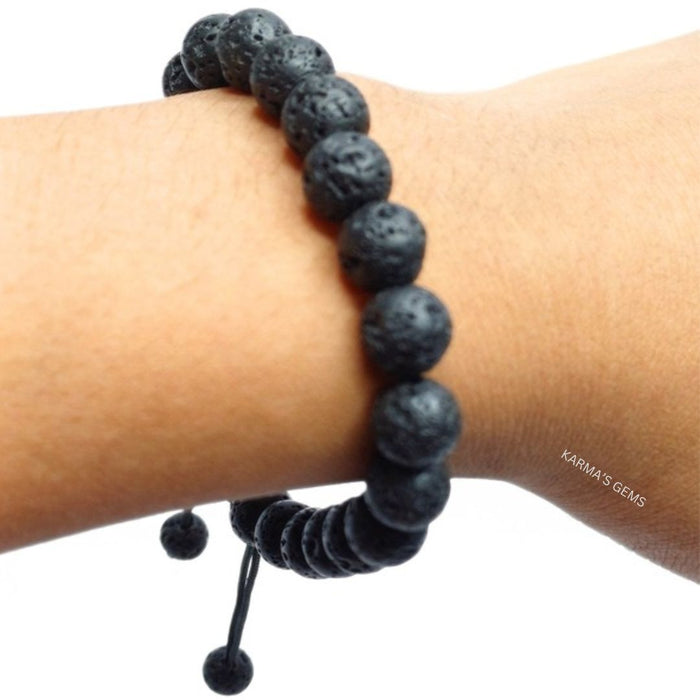 8 MM PERLEN LAVA STRING ARMBAND